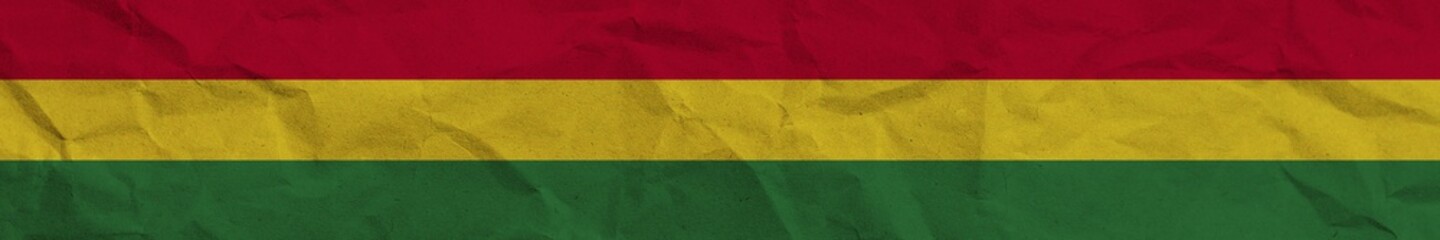 Bolivia Long Horizontal Banner Flag Paper Texture Effect Illustration
