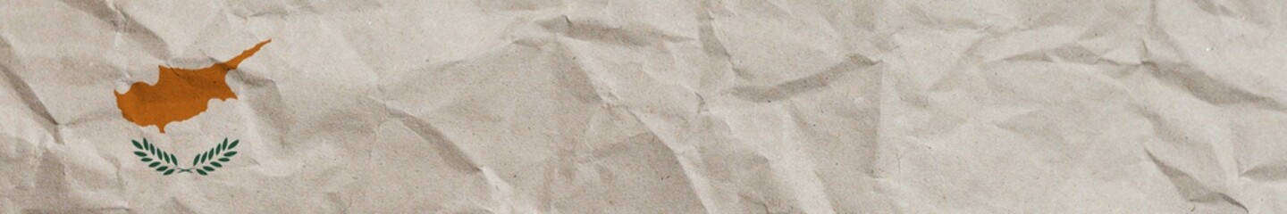 Cyprus Long Horizontal Banner Flag Paper Texture Effect Illustration