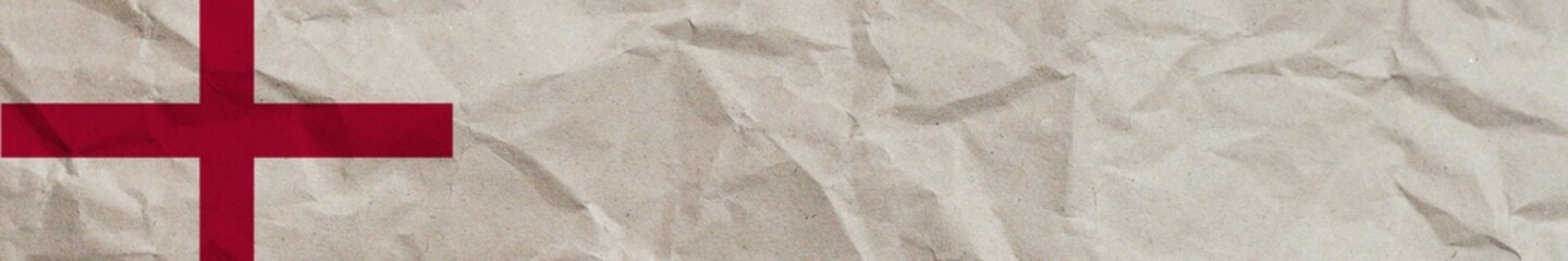 England Long Horizontal Banner Flag Paper Texture Effect Illustration