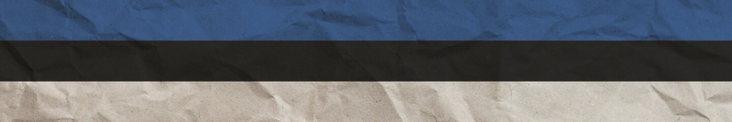 Estonia Long Horizontal Banner Flag Paper Texture Effect Illustration