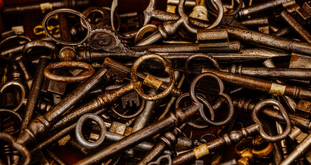 A Pile of Antique Keys