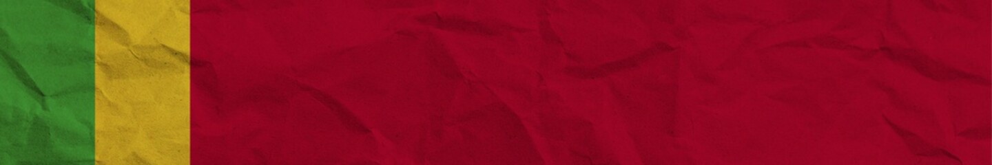 Mali Long Horizontal Banner Flag Paper Texture Effect Illustration