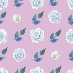 Pattern with roses and leaves 1