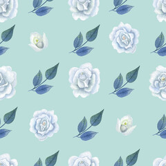 Pattern with roses and leaves
