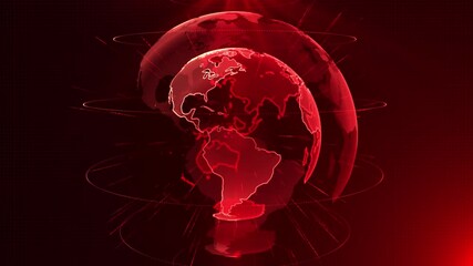 4K Loop Pandemic Red Globe map Animation Digital Earth of Virus infection COVID-19 coronavirus . Future Danger of Coronavirus. Poisoned Infected World. The world in Danger. - Powered by Adobe