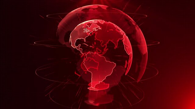 4K Loop Pandemic Red Globe map Animation Digital Earth of Virus infection COVID-19 coronavirus . Future Danger of Coronavirus. Poisoned Infected World. The world in Danger. - Powered by Adobe