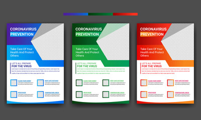 Fototapeta na wymiar Coronavirus flyer template Design