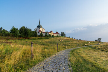Fototapeta na wymiar Pilgrimage Church of Saint John of Nepomuk at Zelena Hora, Zdar nad Sazavou, Czech Republic