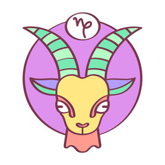 Isolated capricorn icon colored zodiac sign Vector
