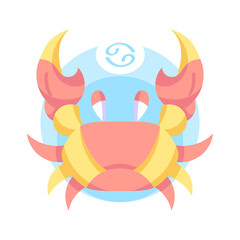 Isolated cancer icon colored zodiac sign Vector