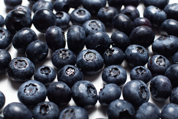 Close-up photo of fresh blueberries, pattern concept.