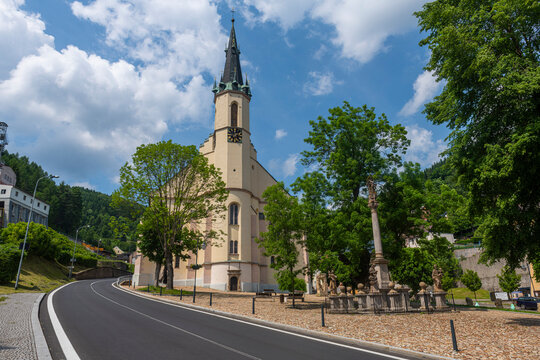 Mining town of Jachymov in the Ore Mountain Mining Region, UNESCO World Heritage Site, Karlovy Vary, Czech Republic