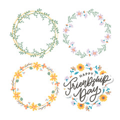 Happy Friendship Day greeting card. For poster, flyer, banner for website template, cards, posters, logo. Vector illustration.