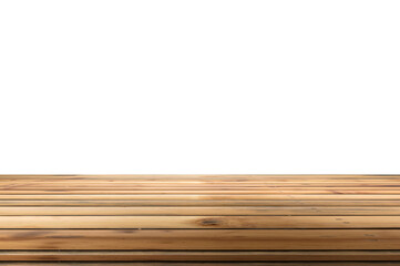 Bamboo wood table top on white background