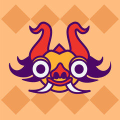 logotipo de mascara de la diablada de peru