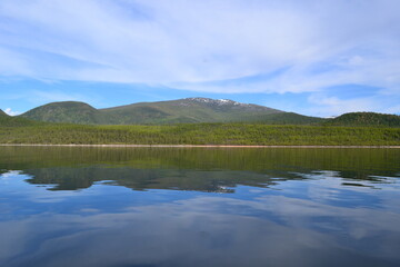 Mountains on the shore of Baikal in summer