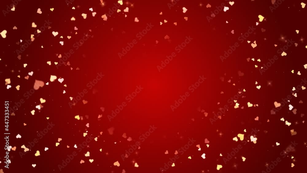 Poster 4k 3d hearts move from center with soft shadow. light pure love seamless loop background animation. 