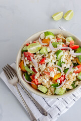 Mediterranean Bulgur Salad, Top Down Photo
