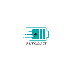 Fast Charge Battery Logo Design Vector Icon