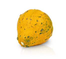 Yellow pumpkin isolated on white background	
