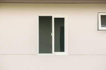 Modern window frame outside the house