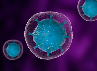 3D Illustration. Microorganisms in human body.