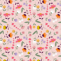 Abstract organic floral pattern background. Vector.
