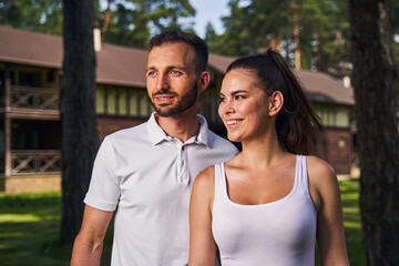 Obraz premium Attractive couple spending their leisure time together