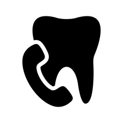 Dental Call Icon. Making appointment with dentist icon. Calling to dental clinic symbol. Call and contact sign. Dental service information call center