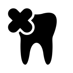 Extraction tooth icon, tooth doctor, removal wisdom teeth. Dental removing symbol