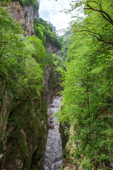 Fototapeta na wymiar Akhsinta canyon (Urukh canyon). Digorskoe gorge. North Ossetia. Russia.