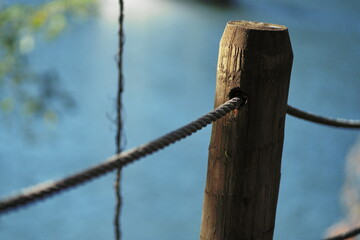 rope fence pier dock rope wooden post