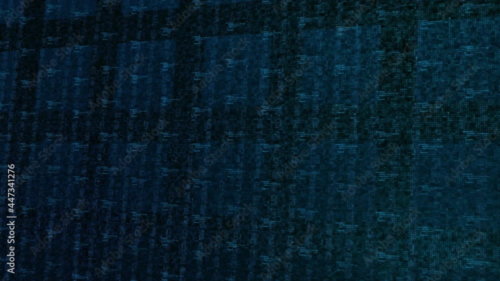 Poster technological it background of abstract big data processing on a computer screen. motion. blue color