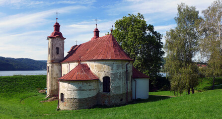 Church of St. Stephen the King from the flooded village of Kelča in Domaša Slovakia