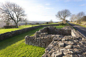 Banks Turret on Hadrians Wall near Lanercost, Brampton, Cumbria UK © Stephen