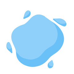 Blue blob. Drop of water. Abstract blue shape. Flat illustration