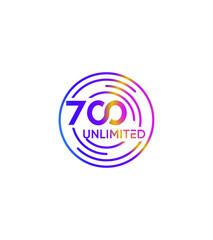 700 Unlimited creative modern vector logo template