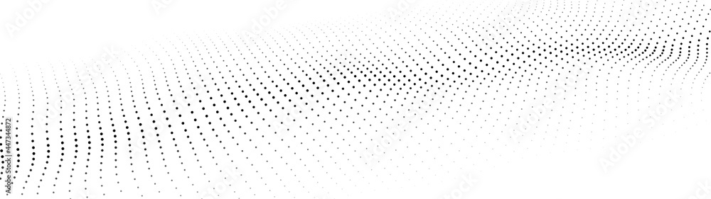 Wall mural abstract digital wave of particles. 3d futuristic background illustration. digital background. vecto