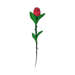 Isolated sketch of a flower Vector illustration
