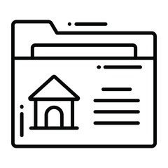 house website trendy icon, line style isolated on white background. Symbol for your web site design, logo, app, UI.