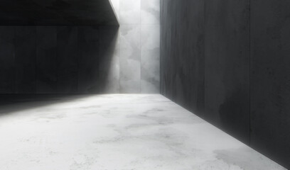 Empty space with concrete wall and lateral lights, Abstract  Modern design background.3d Rendering.