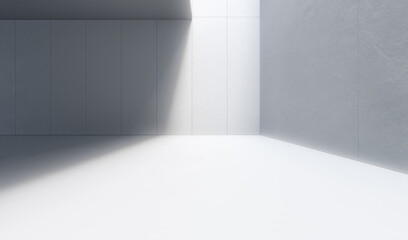 Empty space with white concrete