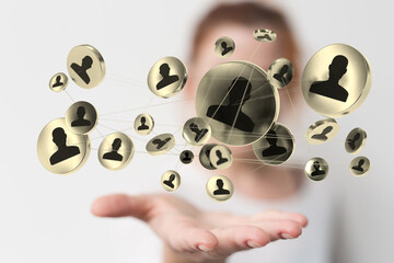 videoconference group of people talking in social network