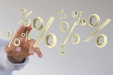 Interest rate financial and mortgage rates concept.