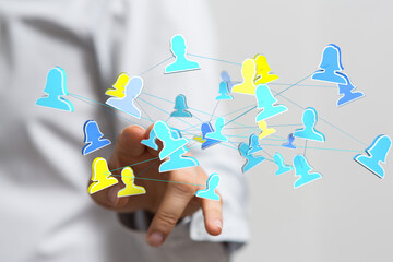 videoconference group of people talking in social network