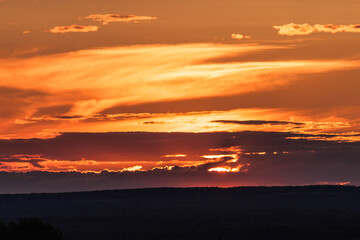 Sunset in the evening outside the city.
