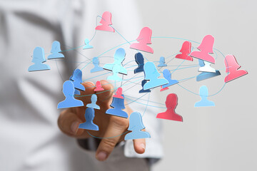 videoconference group of people talking in social network