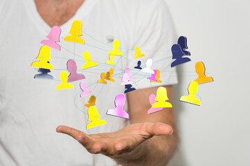videoconference group of people talking in social network