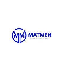 MM initials, MatMen creative modern vector logo template