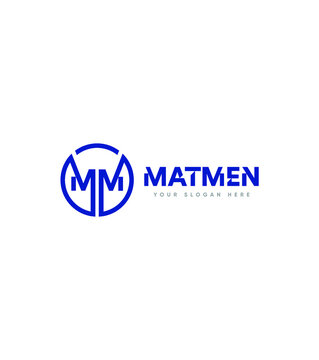 MM initials, MatMen creative modern vector logo template